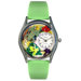 Women's Frogs Green Leather and Silvertone Watch in Silver