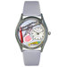 Women"s Dentist Baby Blue Leather and Silvertone Watch in Silver
