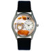Women"s Photographer Black Leather and Silvertone Watch in Silver