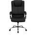 High-Back Leather Executive Chair with Chrome Base and Arms