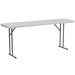 18" W Blow Molded Plastic Folding Table in Granite White