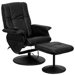 Leather Heated Reclining Massage Chair with Ottoman