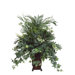 28" Silk Areca Palm and Ivy with Metal Container in Green