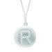 Round Initial R Pendant in Silver