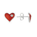 Sterling Silver and Enamel Heart Earring