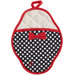 Black and White Deco Dot Scalloped Pot Mitt