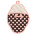 Brown and Pink Polka Dot Scalloped Pot Mitt