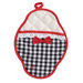 Black and White Gingham Scalloped Pot Mitt with Trim