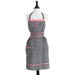 Black and Cream Woven Houndstooth Bib Doris Apron
