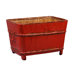 Asian Antique Vintage Square Sink in Distressed Red