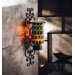 Mosaic Glass and Metal Geometric Wall Sconce