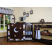 Boutique Moon and Star 12 Piece Crib Bedding Set in Brown / Blue