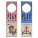 "Play Zone" Wooden Doorknob Sign in Distressed Blue