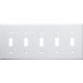 5 Gang Lexan Wall Plates for Toggle Switch in White