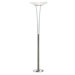 Contemporary Two Light Floor Lamp with Frosted White Glass Shade in Satin Chrome