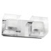 Clear/Frosted Glass Two Light Bath Vanity with Cubic Wavy Design in Polished Chrome