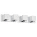 Frosted Glass Four Light Bath Vanity in Polished Chrome