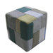 Wool Patched Cube Ottoman