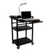 Plastic Presentation Station in Black with Laptop Shelf