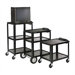 42" High Open Shelf Table with Big Wheels on One End
