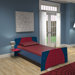 Legare Kids Spider Twin Bed in Navy and Burgundy