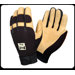 Pit Pro Mechanics Style Premium Deerskin Leather Gloves in Black - Large