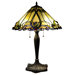 Tiffany Style Victorian Table Lamp with Amber Shade