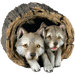 Forever Friends Wolf Pups Sculpture in Gray