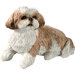 Small Size Shih Tzu Sculpture in Gold / White