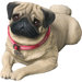 Life Size Pug Sculpture in Fawn