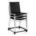 Armless Stacking Chair in Black Vinyl Upholstery