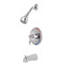 Wellington Single Handle Volume Control Tub and Shower Faucet
