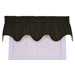 Tremblay / Tyvek Small Scale Diamond Lined Scallop Valance Window Curtain in Black