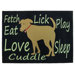 PB Paws & Co. Black Friendly Dog Tapestry Rug