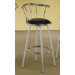 Blachy 29" Bar Stool with Black Seat in Chrome