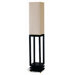 Floor Lamp with Wood Base in Black