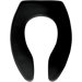 Elongated Commercial Open Front Solid Plastic Toilet Seat with STA-TITE Self-Sustaining Check Hinges