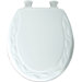 Round Molded Wood Ivy Design Toilet Seat with Easy Clean and Change Hinges