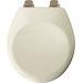 Round High Density Molded Wood Toilet Seat with Stylish, Secure Brushed-Nickel Whisper-Close Hinges with STA-TITE and DuraGuard