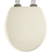 Round High Density Molded Wood Toilet Seat with Stylish, Secure Chrome Whisper-Close with Easy Clean and Change Hinges with STA-TITE