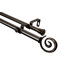Modern Spiral Double Curtain Rod in Antique Brass