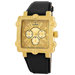 Men's Mason Leather Watch in Black with Gold Dial