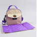 Lauren Placemat Lunch Bag in Tan / Purples Trim and Liner