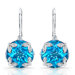 &eacute;lan "Ivy" Sterling Silver and Brilliant Diamond  18 Carat Swiss Blue Topaz Earrings