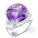 &eacute;lan "Ivy" Sterling Silver and Brilliant Diamond 17Carat Swiss Blue Topaz Ring