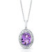 "Dawn" Sterling Silver and Brilliant Diamond 5 Carat Amethyst Pendant