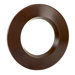 Contemporary Plain Round Mirror in Walnut