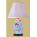 30" Porcelain Lotus Floral Temple Jar Lamp