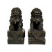 9" Foo Dog Statues in Dark Faux Antique Bronze Patina (Set of Two)