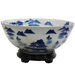 Bowl with Blue Landscape Design in White